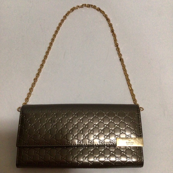 Gucci Metallic Gray Wallet on Chain - Picture 4 of 16
